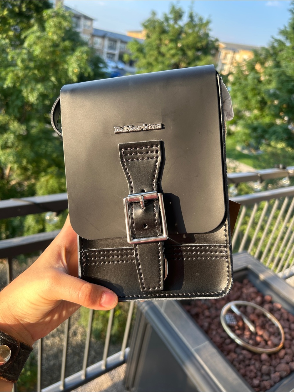 Dr Marten Crossbody Leather Bag with Buckle